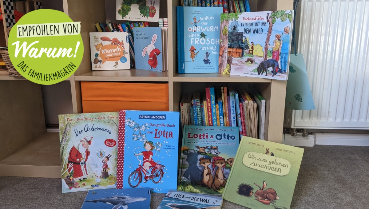 Kinderbücherregal mit verschiedenen Titeln