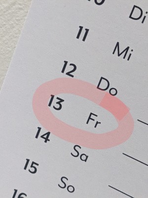 Freitag, der 13. im Kalender