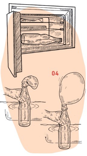 Ballon stülpt über einer Flasche
