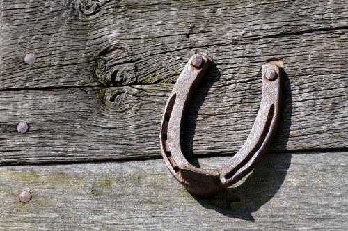 Hufeisen an der Wand