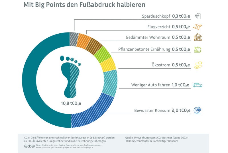 Co2-Fußabdruck halbieren Grafik