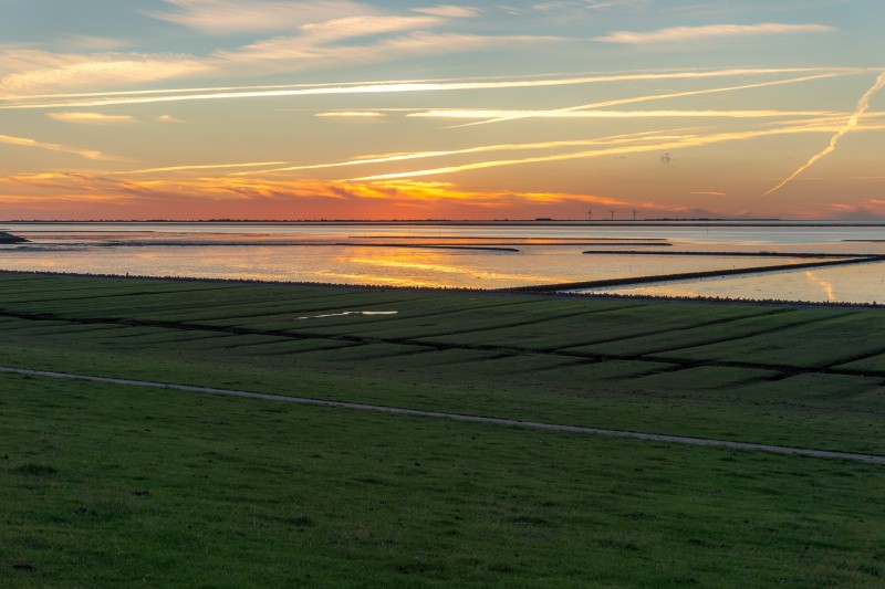 Halbinsel Nordstrand von der Deichkrone aus