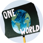 Klimawandel-Protest-Plakat: "One World"