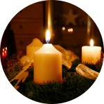 Adventskranz am dritten Advent Adventskranz am dritten Advent