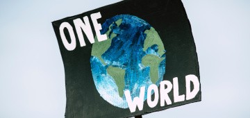 Klimawandel-Protest-Plakat: "One World"