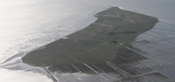 Luftaufnahme der Hallig Nordstrandischmoor