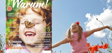 Warum!-Cover 2/2016 auf Hintergrund mit Mädchen auf Klatschmohnwiese Warum!-Cover 2/2016 auf Hintergrund mit Mädchen auf Klatschmohnwiese